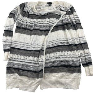 AB StudioStriped Open Front Cardigan Sweater XL Soft lightweight